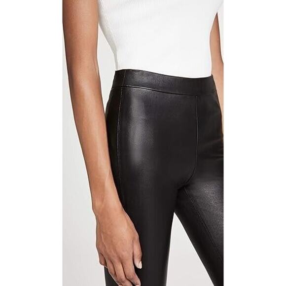 Theory Adbelle L2 Leggings Size 2 Black Leather Mid-Rise Skinny Leg NWT $995 - Picture 6 of 15